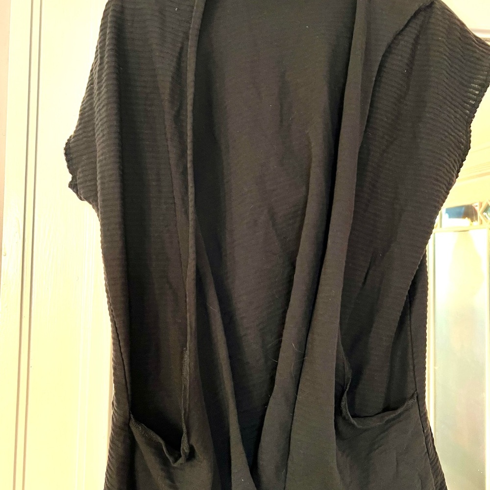 Black Sleeveless Hoodie by Miranda Caroline San Francisco O/S